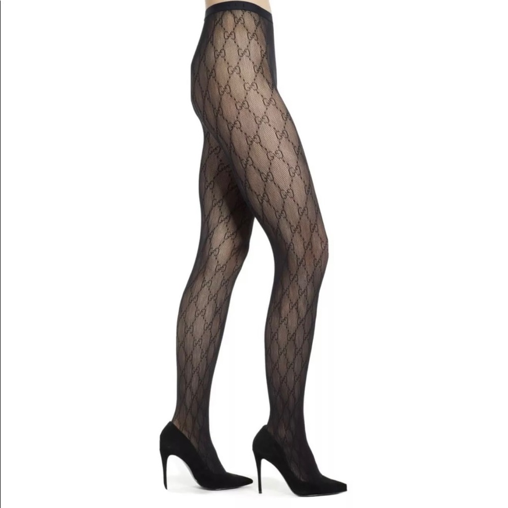 GUCCI Logo GG tights Black size SMALL NEW in set.